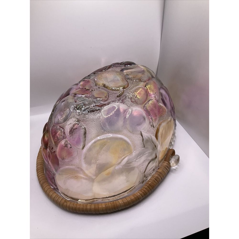 Vintage Mikasa Colorful Oval Embossed Fruit Basket Bowl with Bamboo Handle‎ - Picture 6 of 6